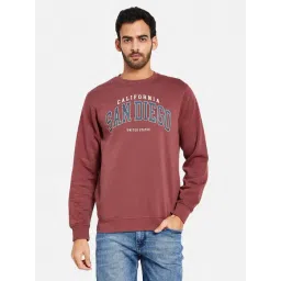 Octave Maroon Regular Fit Printed Sweatshirt-picture-24