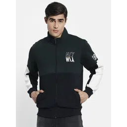 Octave Men Green Colourblocked Sweatshirt-picture-41