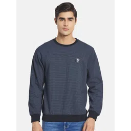 Octave Men Navy Blue Fleece Sweatshirt-picture-35