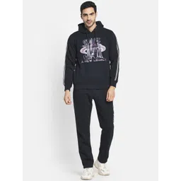 Octave Men Navy Blue Printed Cotton Tracksuit-picture-18