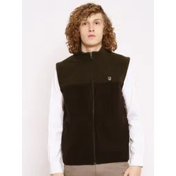 Octave Men Olive Green Mock Collar Sweatshirt-picture-24