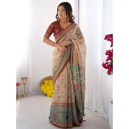 OCTICS Ethnic Motifs Pure Cotton Chanderi Saree-picture-40