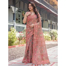OCTICS Kalmkari Printed Pure Cotton Chanderi Saree-picture-17