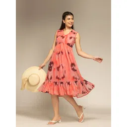 OCTICS Women Abstract Printed Fit & Flare Dress-picture-40