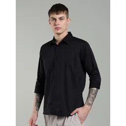 ODCC Men Comfort Fit Solid Spread Collar Cotton Casual Shirt image 3