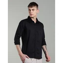 ODCC Men Comfort Fit Solid Spread Collar Cotton Casual Shirt image 2