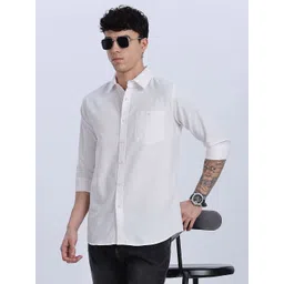 ODCC Men Solid Spread Collar Casual Shirt-picture-24