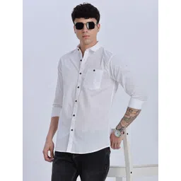ODCC Men Solid Spread Collar Casual Shirt-picture-20