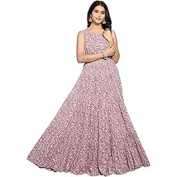 odd by chansi trendz Women's Georgette Fit and Flare Maxi Dress (CT-06-XXL_Brown Rosy-picture-44