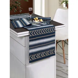 Ode & Cleo 6 Pcs Blue & Grey Printed Cotton Table Placemats-picture-23