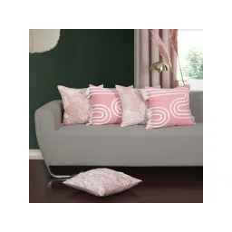 ODE & CLEO Cotton Cushion Covers 18X18 in Zip Closure Sofa Cushion (Set of 5)-picture-10