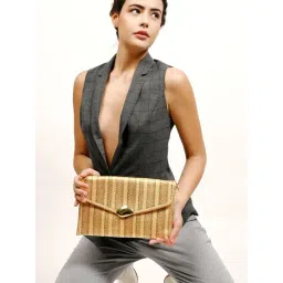 Odette Beige Envelope Textured Cross Body Bag-picture-25