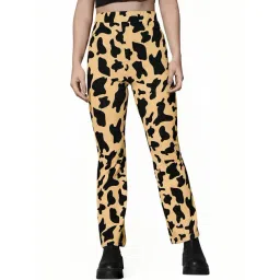 Odette Beige Printed Bootcut Pants-picture-38