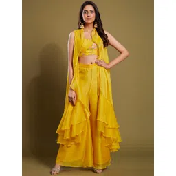 ODETTE Embellished Crop Top With Palazzos-picture-30