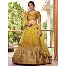 ODETTE Embellished Sequinned Semi-Stitched Lehenga & Unstitched Blouse With Dupatta-picture-33