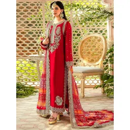 ODETTE Embroidered Semi-Stitched Dress Material-picture-55