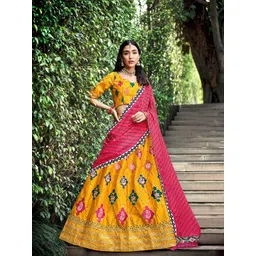 ODETTE Embroidered Semi-Stitched Lehenga & Unstitched Blouse With Dupatta-picture-40