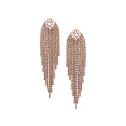ODETTE Gold-Plated Crystals Contemporary Drop Earrings-picture-13