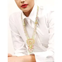 Odette Green And Pink Necklace & Earring Set-picture-48