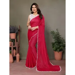 Odette Red Silk Textured Saree with Blouse-picture-23