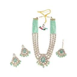 Odette Sea Green Alloy Necklace and Earrings-picture-29