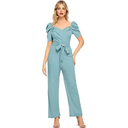 ODETTE Sweetheart Neck Puff Sleeves Jumpsuit-picture-17