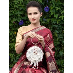 Odette White & Red Synthetic Box Clutch-picture-10