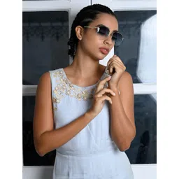 ODETTE Women Lens & Gold-Toned Oversized Sunglasses With UV Protected Lens-picture-35