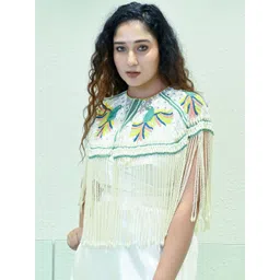 ODETTE Women Party Crop Button Shrug-picture-32