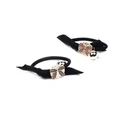 ODETTE Women Set of 2 Black & Gold-Toned Beaded Hairbands-picture-17