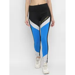 OFF LIMITS Women Black & Blue Colourblocked Workout Tights-picture-18