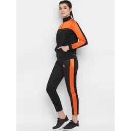 OFF LIMITS Women Black & Orange Colourblocked Tracksuits image 2