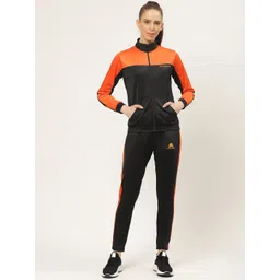 OFF LIMITS Women Charcoal Grey & White Colourblocked Tracksuit-picture-28