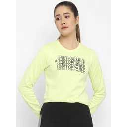 OFF LIMITS Women Lime Green Printed Cropped Sweatshirt-picture-37