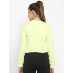 OFF LIMITS Women Lime Green Printed Cropped Sweatshirt image 2