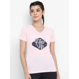 OFF LIMITS Women Pink Typography Printed V-Neck Slim Fit T-shirt-picture-30