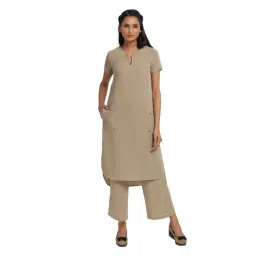 Office & You Beige Straight Fit Kurta-picture-27