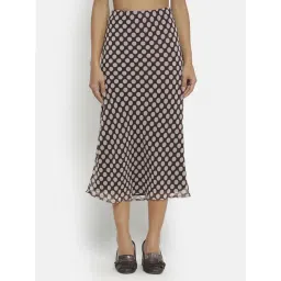 Office & You Brown Printed A-Line Skirt-picture-11