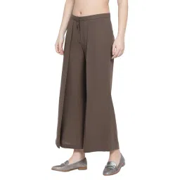 Office & You Earth Brown Flap Palazzo-picture-26