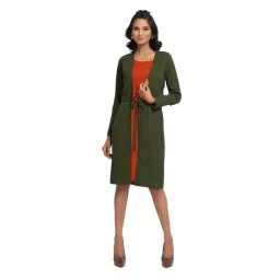 Office & You Green Full Sleeves Jacket With Tie Knot-picture-43