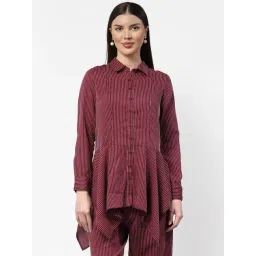 Office & You Maroon Striped Shirt-picture-42