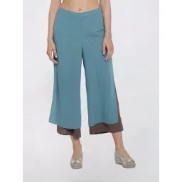 Office & You Teal And Beige Double Layer Palazzo-picture-36