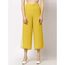 OFFICE & YOU Women Georgette Palazzos with Slit-picture-32