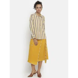 Office & You Yellow & Brown Striped Shirt image 5