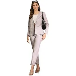 office purple Women Printed Blazer Pant Set- Women's Casual Office Business 3-Piece Printed Suit, Single-Breastered Blazer Camisole and Pant Set-picture-30