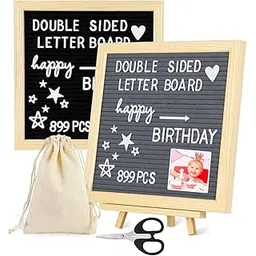 OFIFO® Double Sided Felt Letter Board With 889 Pre-Cut White Plastic Letters - 10" x 10" Home Decor Memo for Sign Message, Announcement, Wall Decor, Changeable Message-picture-13
