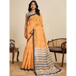 OFLINE SELECTION Ethnic Motifs Linen Blend Handloom Saree-picture-35
