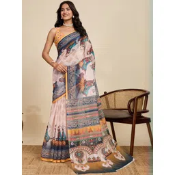 OFLINE SELECTION Ethnic Motifs Printed Saree-picture-27