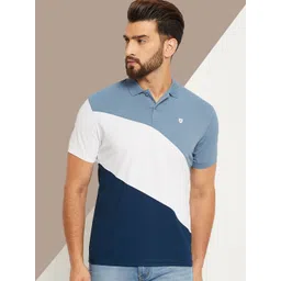 OGEN Men Colourblocked Polo Collar Applique T-shirt-picture-14