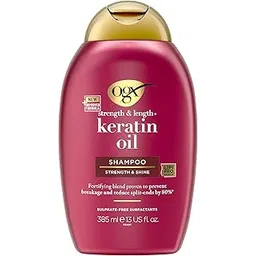 OGX Strength & Length + Keratin Oil Fortifying Anti-Frizz Shampoo for Damaged Hair & Split Ends, with Keratin Proteins & Argan Oil, Paraben-Free, Sulfate-Free Surfactants, 385ml-picture-43